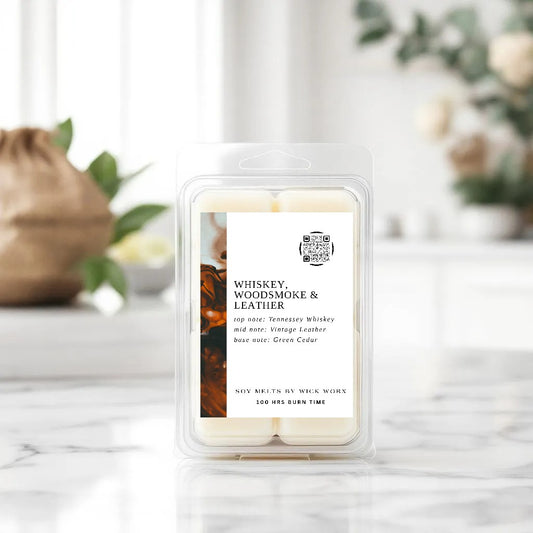 WHISKEY, WOODSMOKE & LEATHER - 75G WAX MELTS