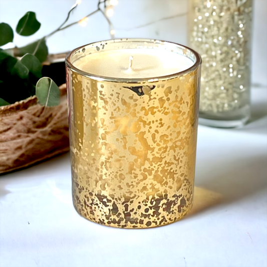 Gold Crackle Glass Tumbler 220g Candle