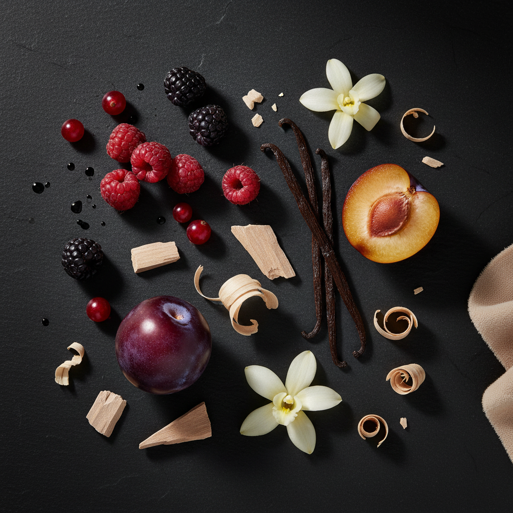 Black Raspberry & Vanilla dark editorial scent card