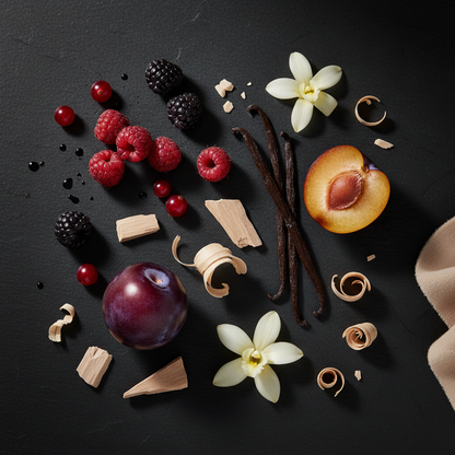 Black Raspberry & Vanilla dark editorial scent card