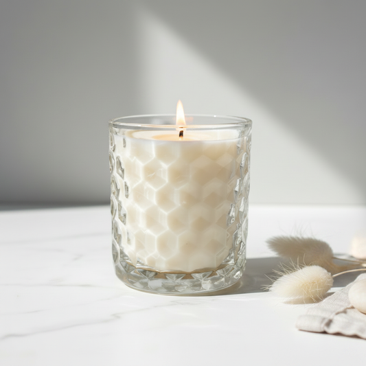 Geo Cut Glass Candle Lifestyle
