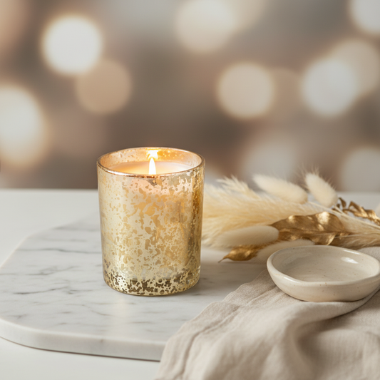 Gold Crackle Candle Lifestyle