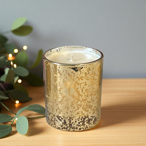 Gold Crackle Tumbler Candle