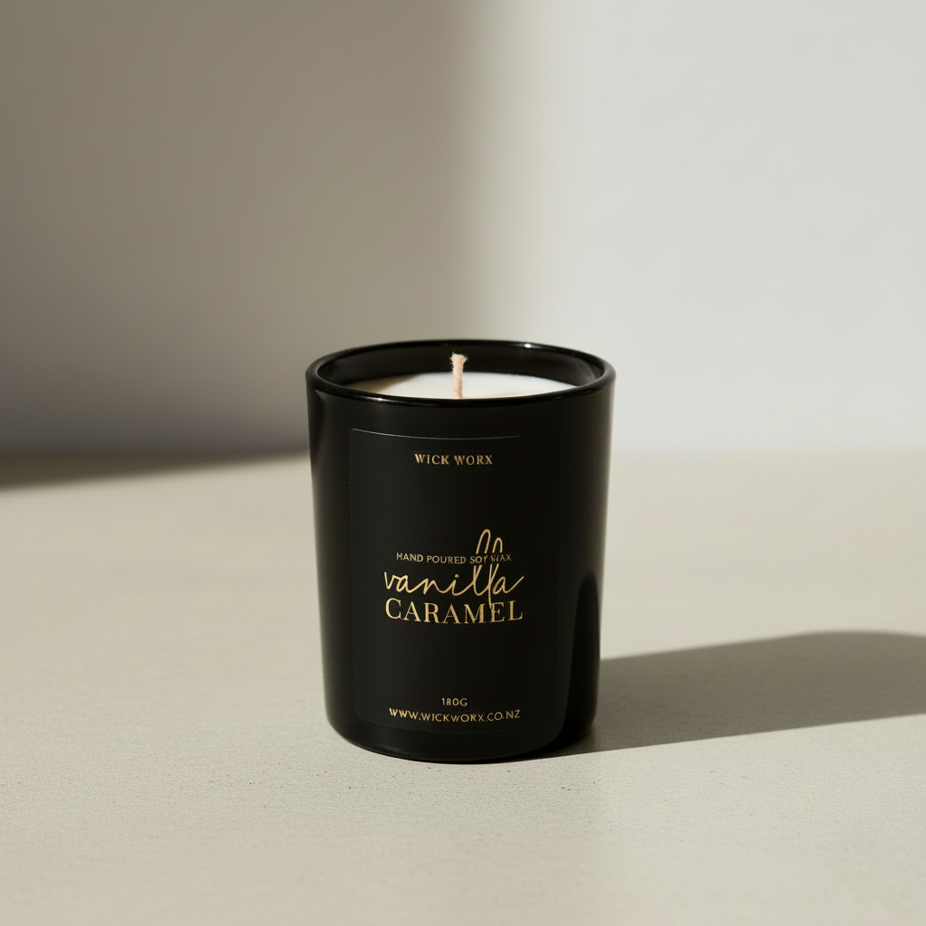 Noir Glass Tumbler Candle - Cream Cotton Wick