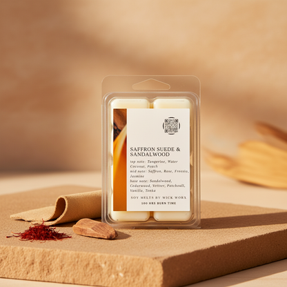 Saffron Suede & Sandalwood Wax Melts