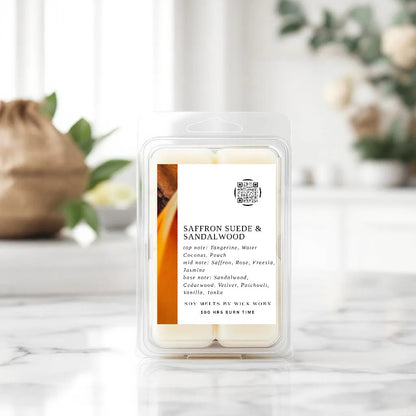 SAFFRON SUEDE & SANDALWOOD - 75G WAX MELTS