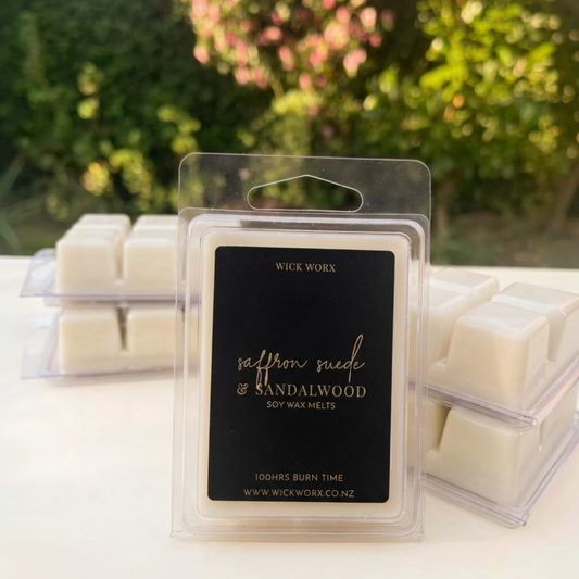 SAFFRON SUEDE & SANDALWOOD - 75G WAX MELTS