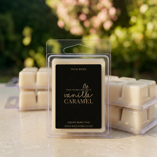 Vanilla Caramel wax melts with creamy ivory wax