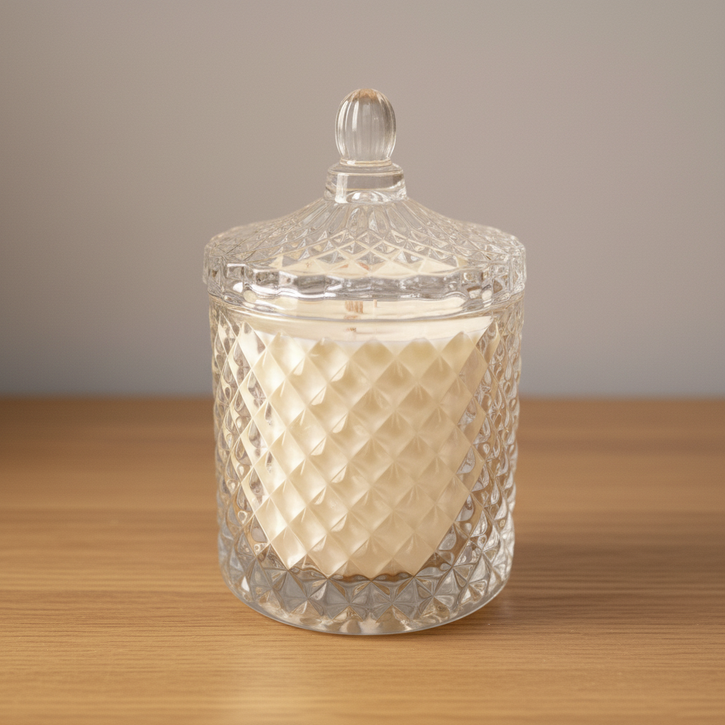 Vintage Cut Glass Candle