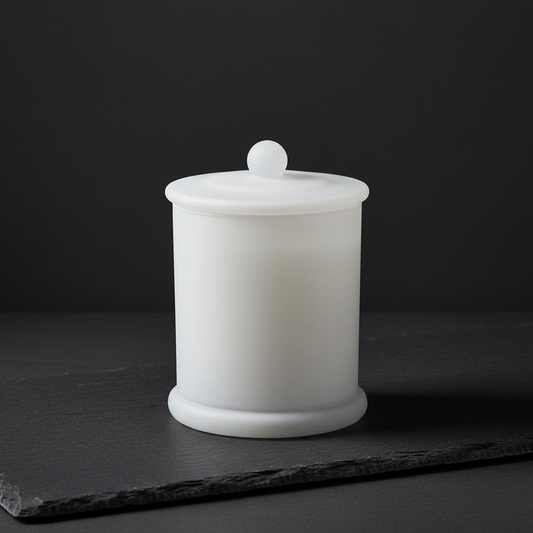 White Lidded Candle - Dark Background